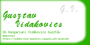 gusztav vidakovics business card