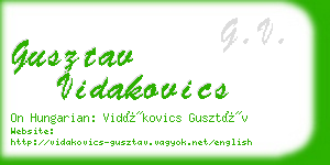 gusztav vidakovics business card